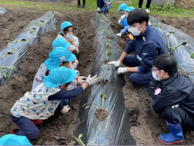 写真：附属幼稚園との交流の様子１